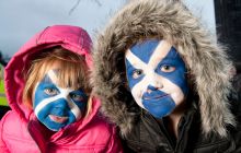 Twa bairns with painted faces, St Andrew's Day Doo 