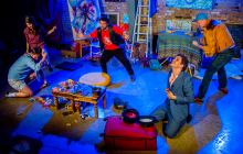 The cast circle random plots with a dark blue glowing background, surrounded by a mess of objects.
