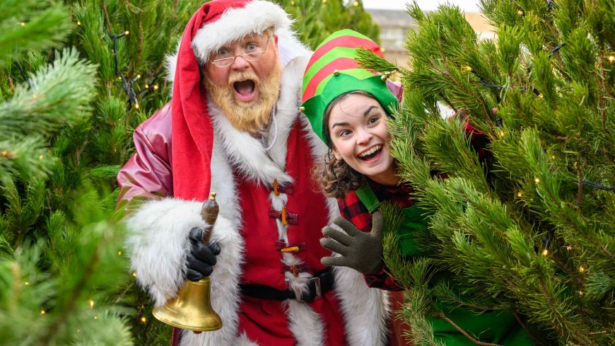 Santa and an elf